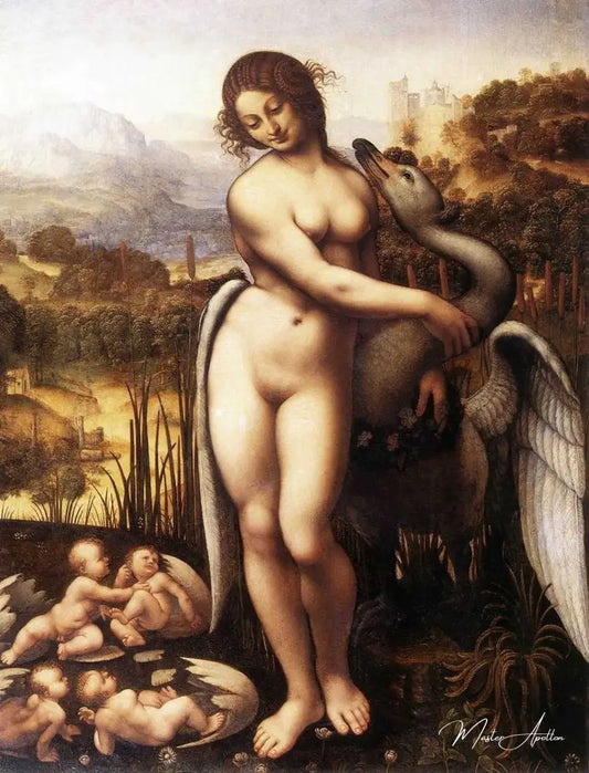 Léda et le Cygne - Léonard de Vinci - Reproductions de tableaux et peintures haut de gamme