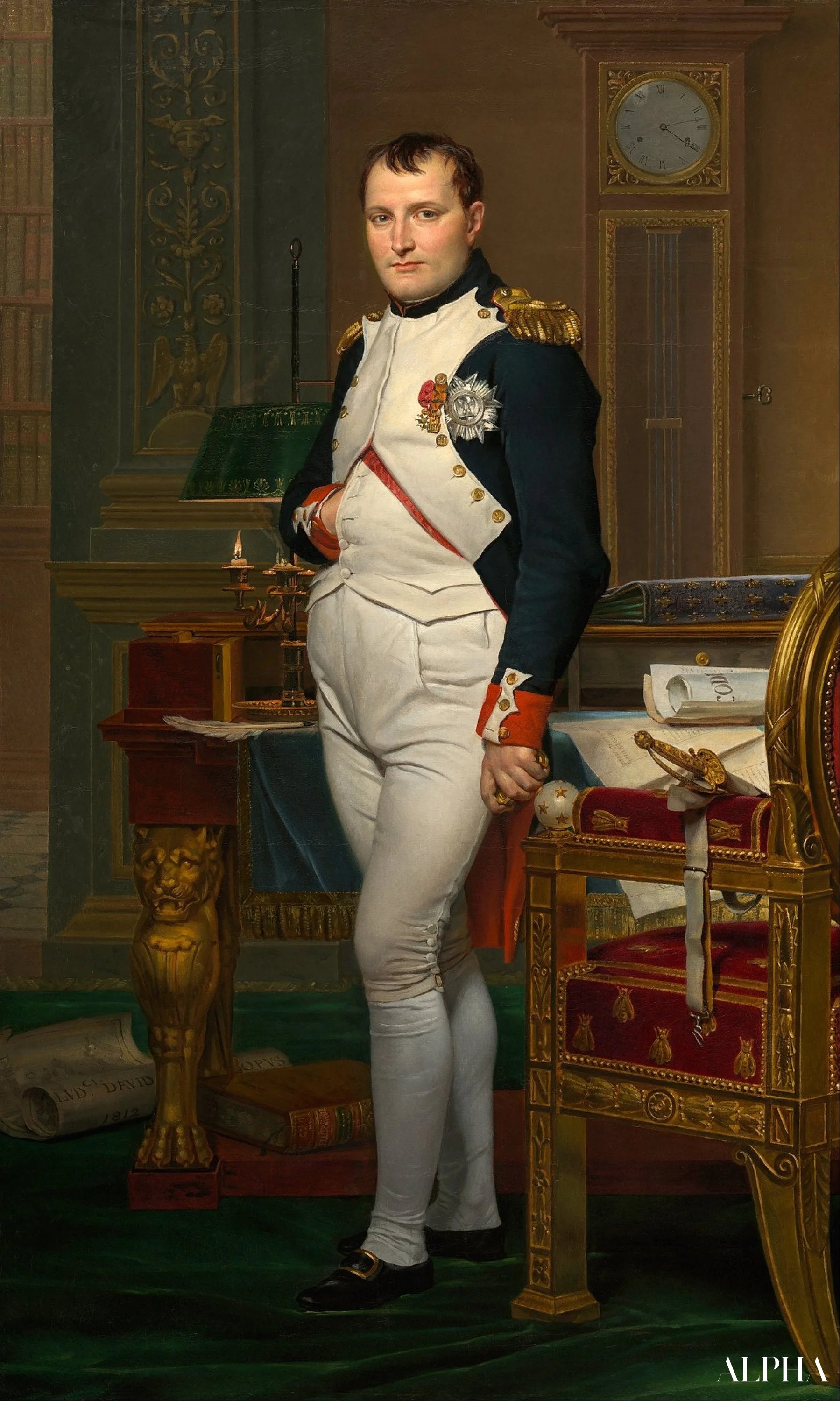 L'empereur Napoléon dans son bureau aux Tuileries - Jacques-Louis David - Reproductions de tableaux et peintures haut de gamme