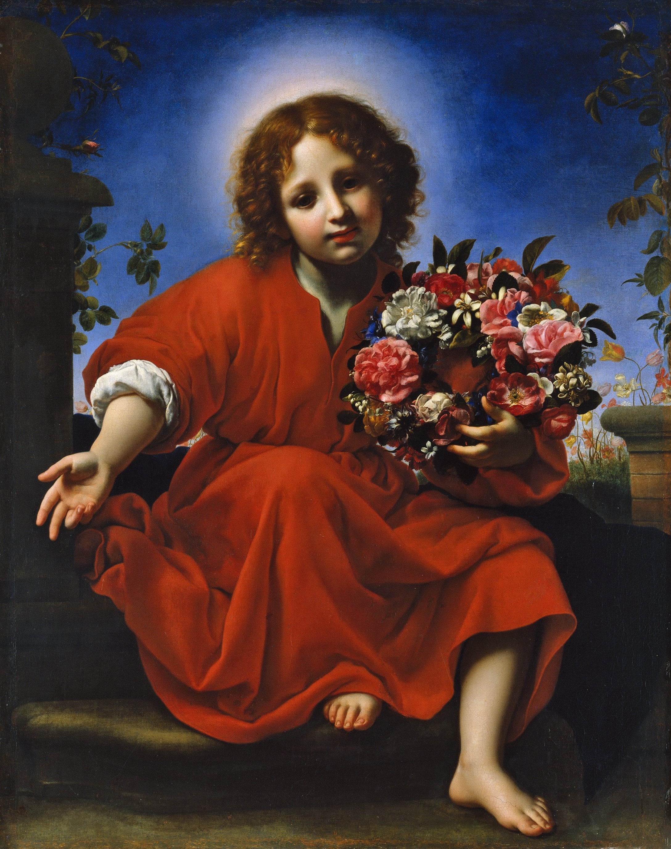 L’Enfant Jésus avec une couronne de fleurs - Carlo Dolci - Alpha Reproduction