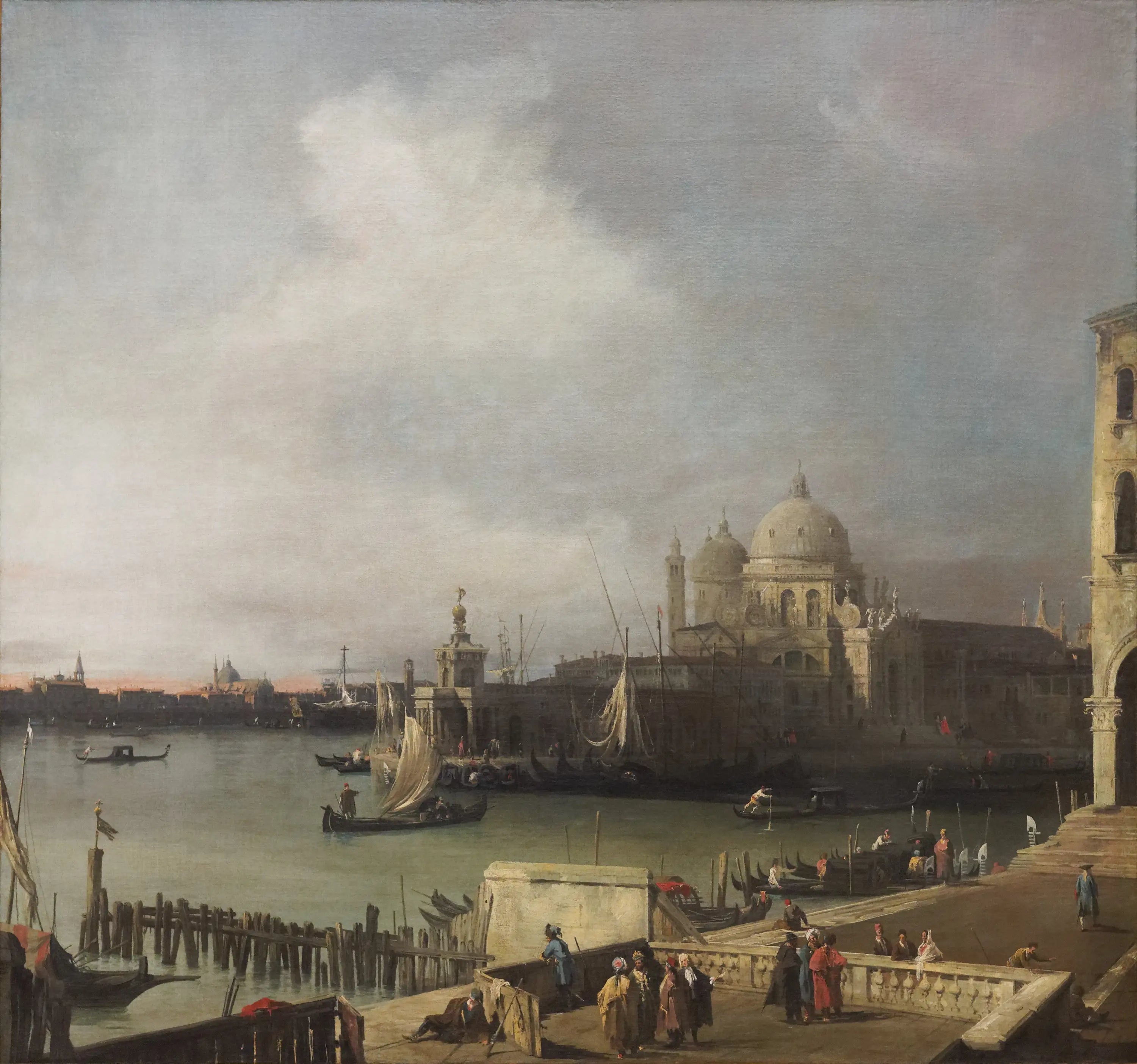 L’Entrée du Grand Canal avec Santa Maria della Salute et le canal de la Giudecca vue de l’extrémité occidentale du Môle