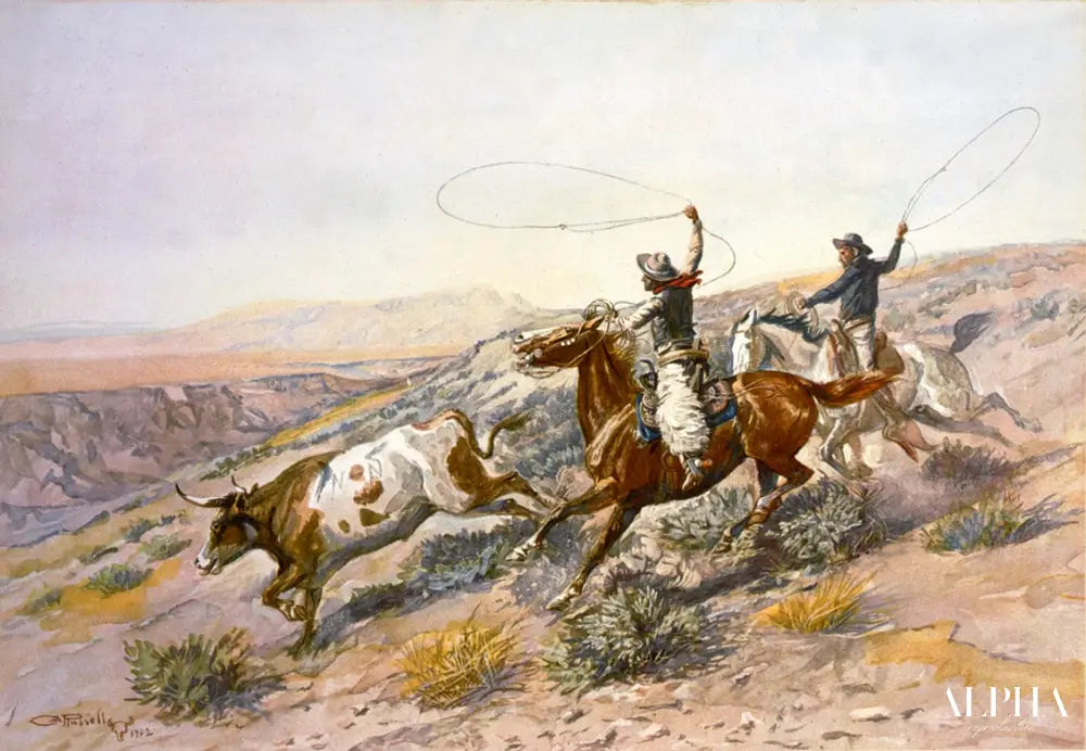 Les Buckaroos - Charles Marion Russell - Reproductions de tableaux et peintures haut de gamme