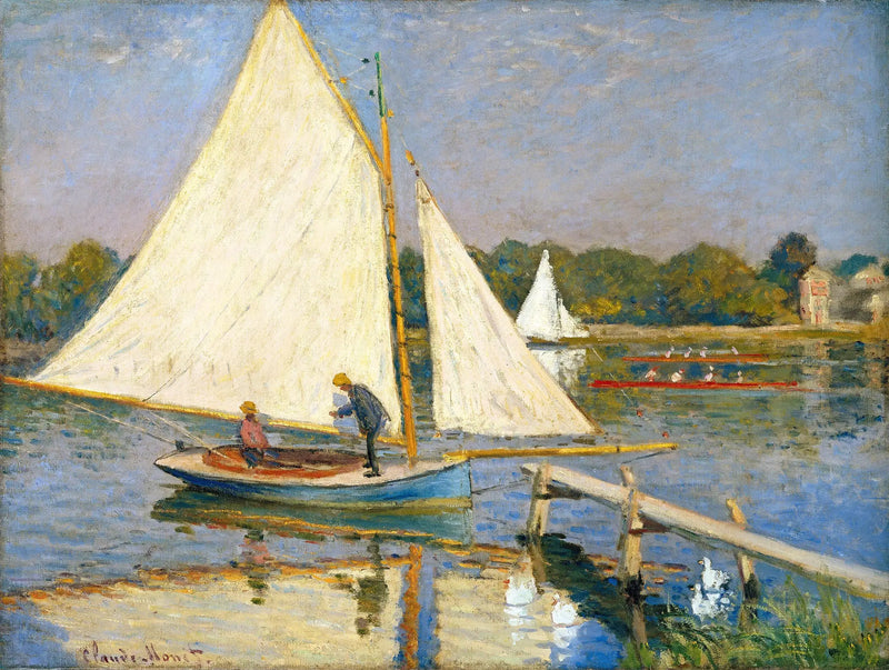 Pánové v člunech v Argenteuil - Claude Monet