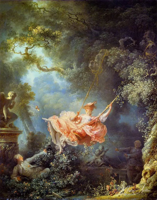 Les hasards heureux de l'escarpolette - Jean-Honoré Fragonard - Reproductions de tableaux et peintures haut de gamme