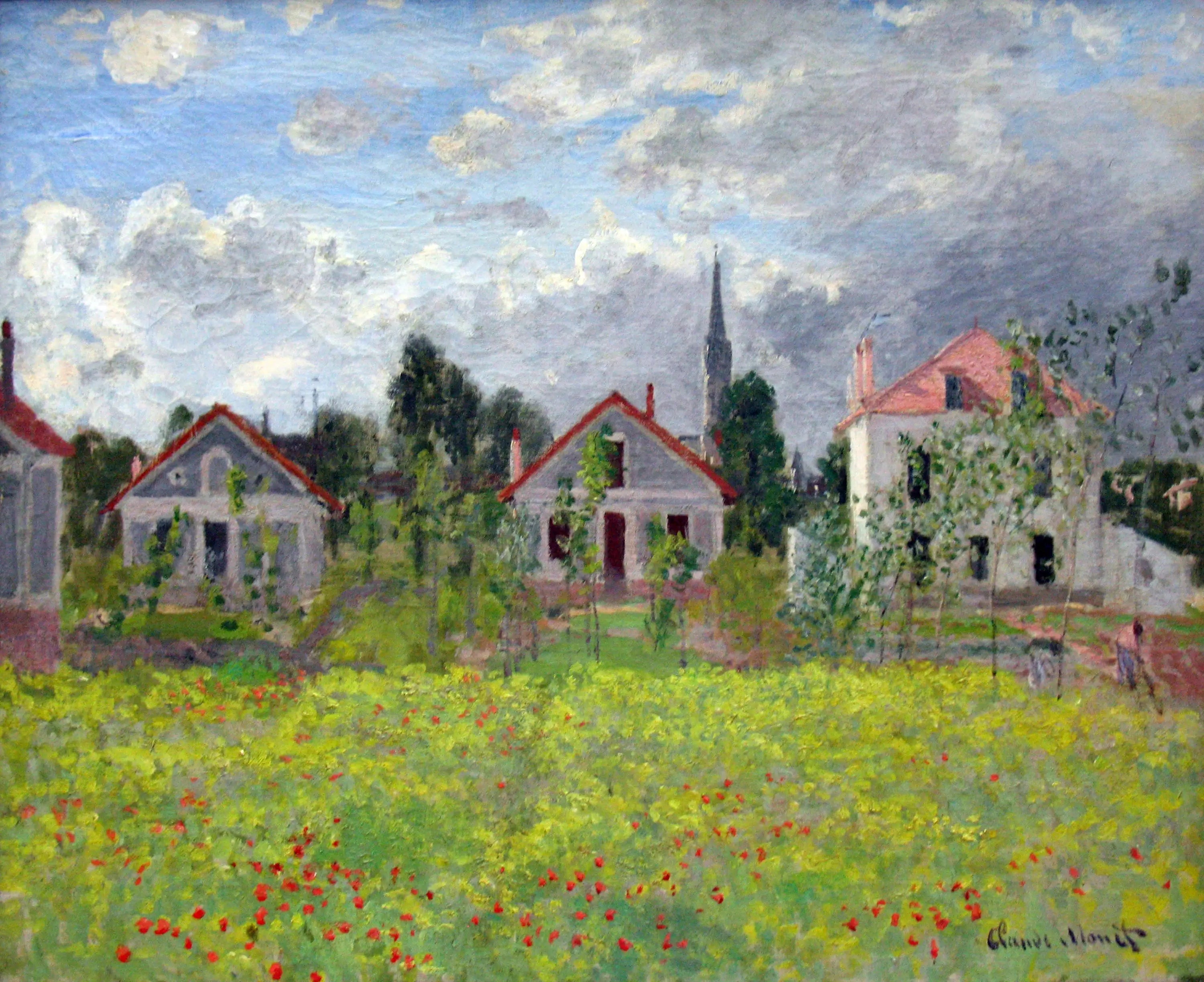 Reproduction du tableau « Les maisons d'Argenteuil - Claude Monet » par Alpha Reproduction en peinture à l’huile