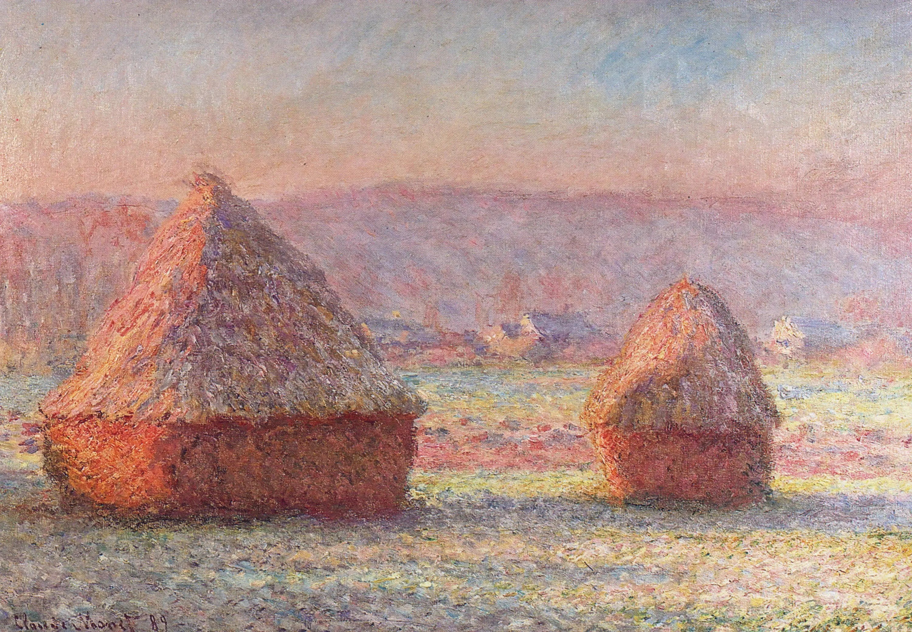 Reproduction du tableau « Les Meules, effet de gelée blanche - Claude Monet » par Alpha Reproduction en peinture à l’huile