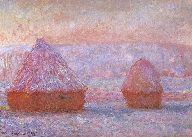 Les Meules, Giverny, efekt rána - Claude Monet
