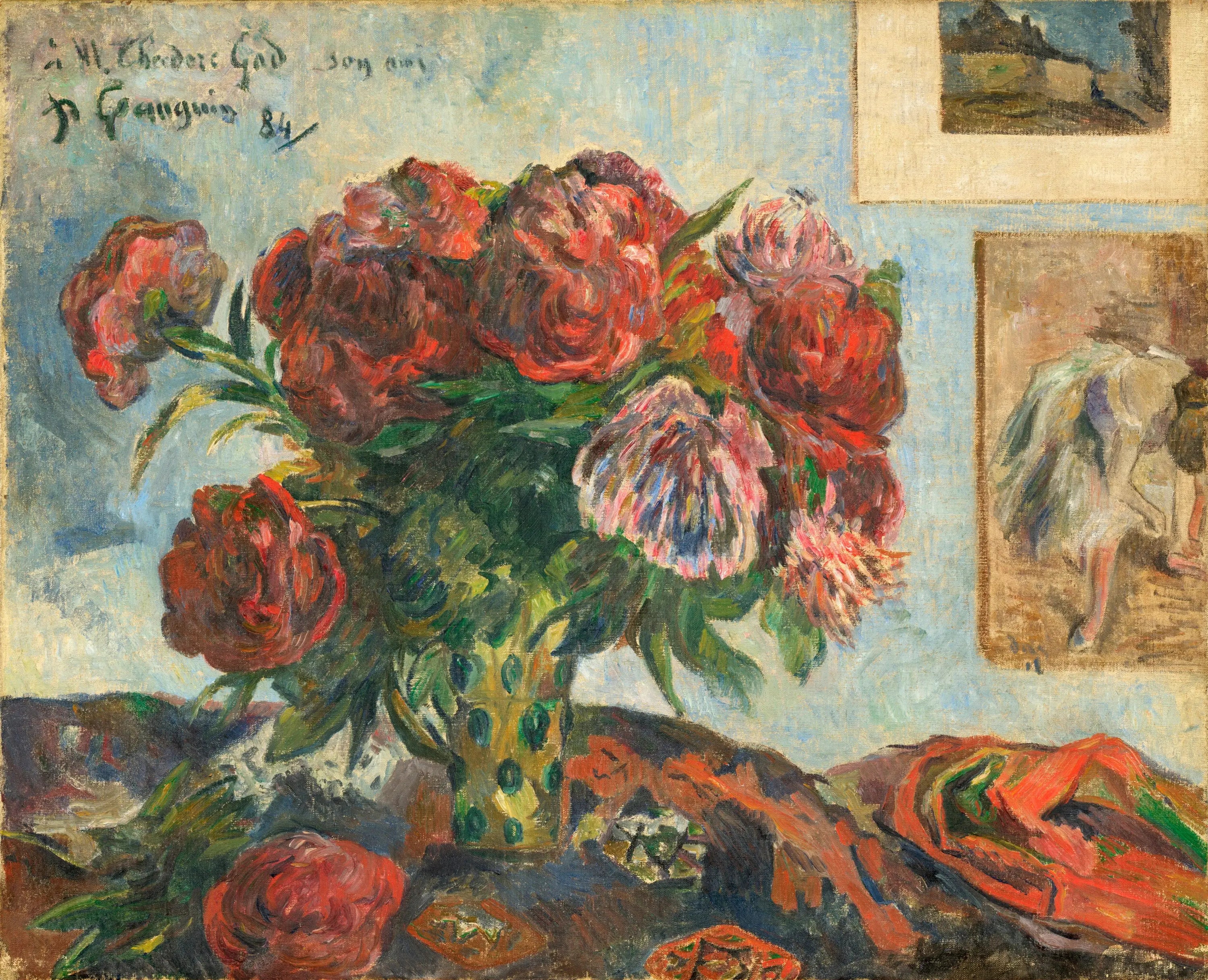 Reproduction du tableau « Les Pivoines I - Paul Gauguin » par Alpha Reproduction en peinture à l’huile