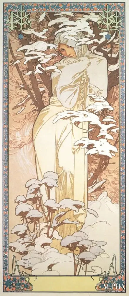 Les Saisons : Hiver - Mucha - Reproductions de tableaux et peintures haut de gamme