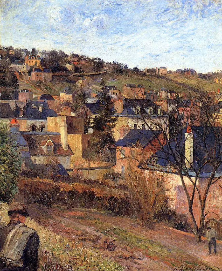 Reproduction du tableau « Les toits bleus, Rouen - Paul Gauguin » par Alpha Reproduction en peinture à l’huile