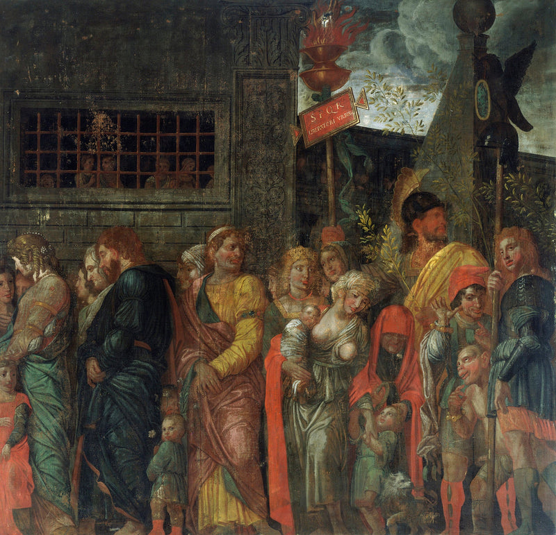 Triumfy Caesara: 7. Zajatci - Andrea Mantegna