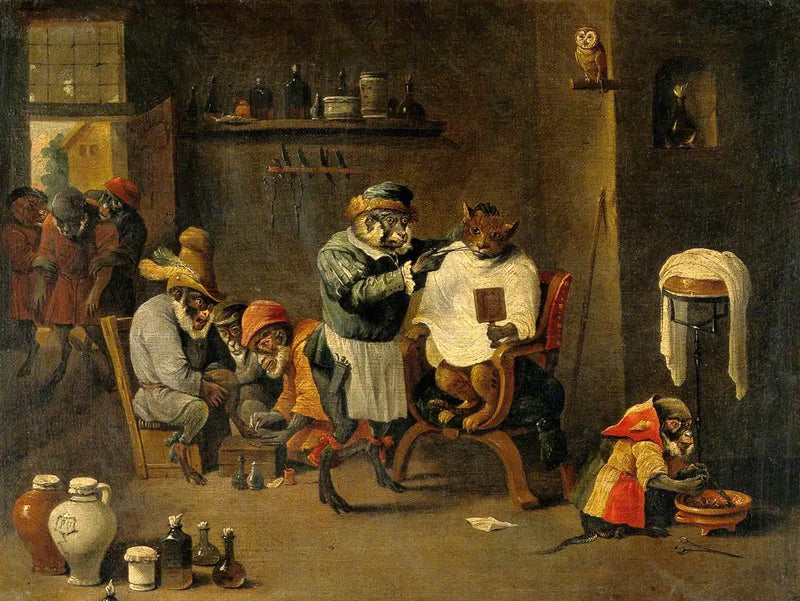 Zařízení opičího barber-schirurga - David Teniers ml.
