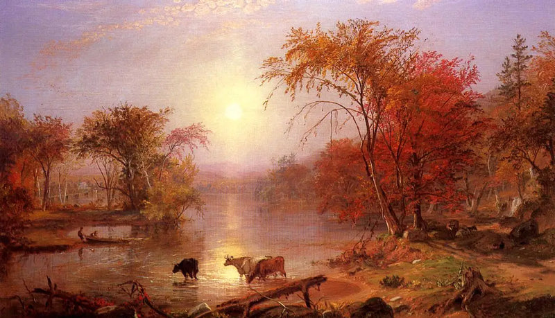 Podzimní léto na řece Hudson - Albert Bierstadt