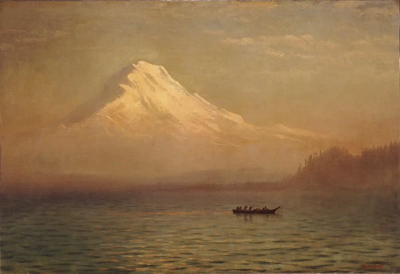 Východ slunce nad horou Tacoma - Albert Bierstadt