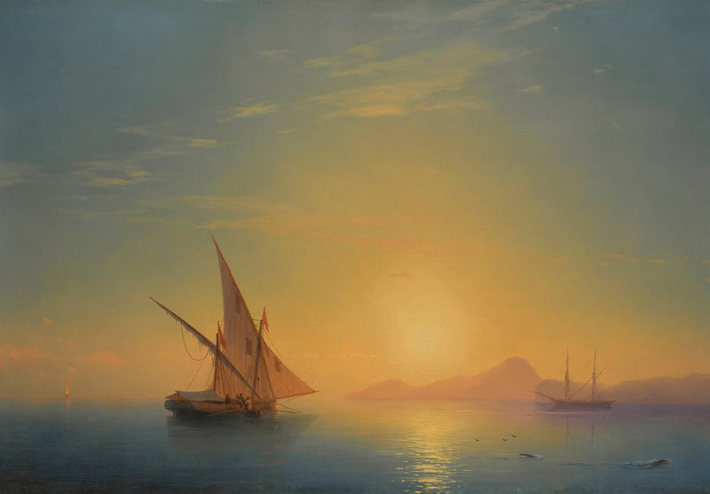 Ostrov Ischia při západu slunce (Západ slunce nad Ischií) - Ivan Aïvazovski
