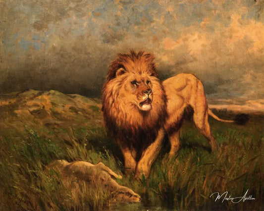 Lion and Prey (also known as The Kill) - Rosa Bonheur - Reproductions de tableaux et peintures haut de gamme