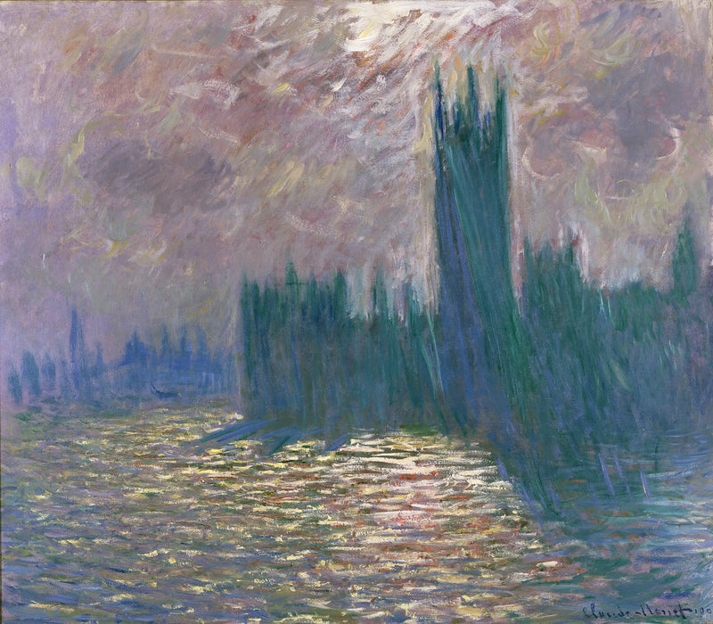 Londýn, Parlament, Odráží se na Temži - Claude Monet