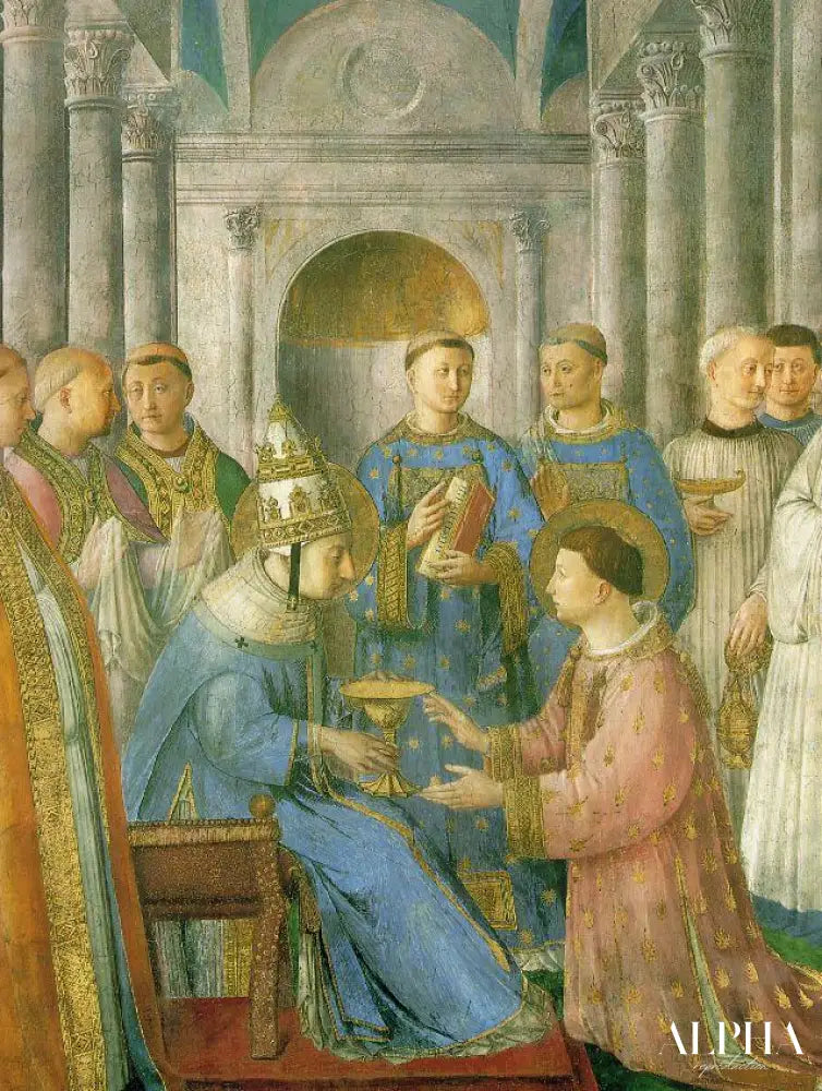 L'ordination de Saint Laurent  - Fra Angelico - Reproductions de tableaux et peintures haut de gamme