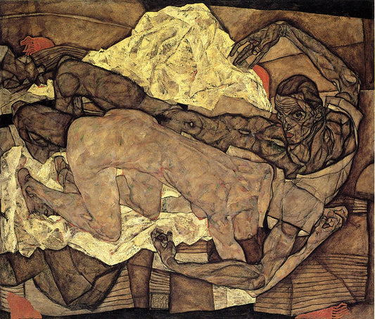 💔 Milenci (Muž a Žena) – Egon Schiele (1914)