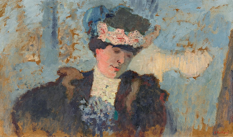 Madame Hessel s kloboukem zdobeným růžemi - Édouard Vuillard