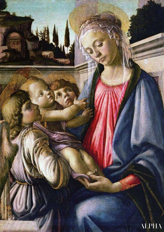 Madone avec un enfant et un ange - Sandro Botticelli - Reproductions de tableaux et peintures haut de gamme