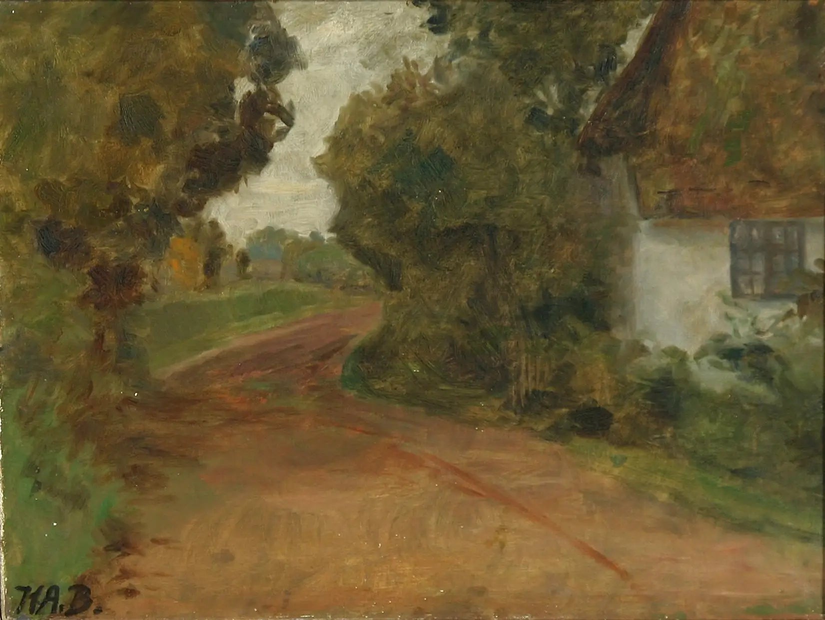 Maison de grand-mère dans le village de Brendekilde. - H. A. Brendekilde - Alpha Reproduction