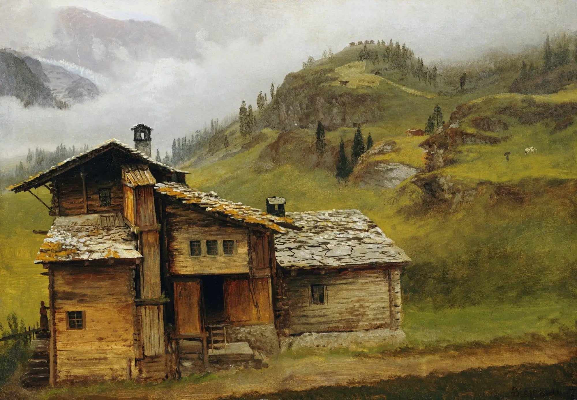 Maison de montagne - Albert Bierstadt - Alpha Reproduction