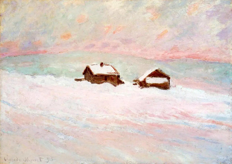 Domy ve sněhu, Norsko - Claude Monet