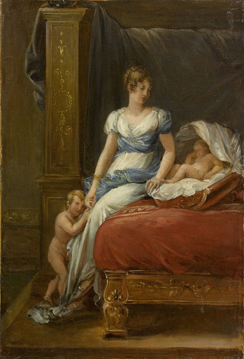 Marie-Annonciade-Caroline Bonaparte, královna Neapole a její děti - François Gérard