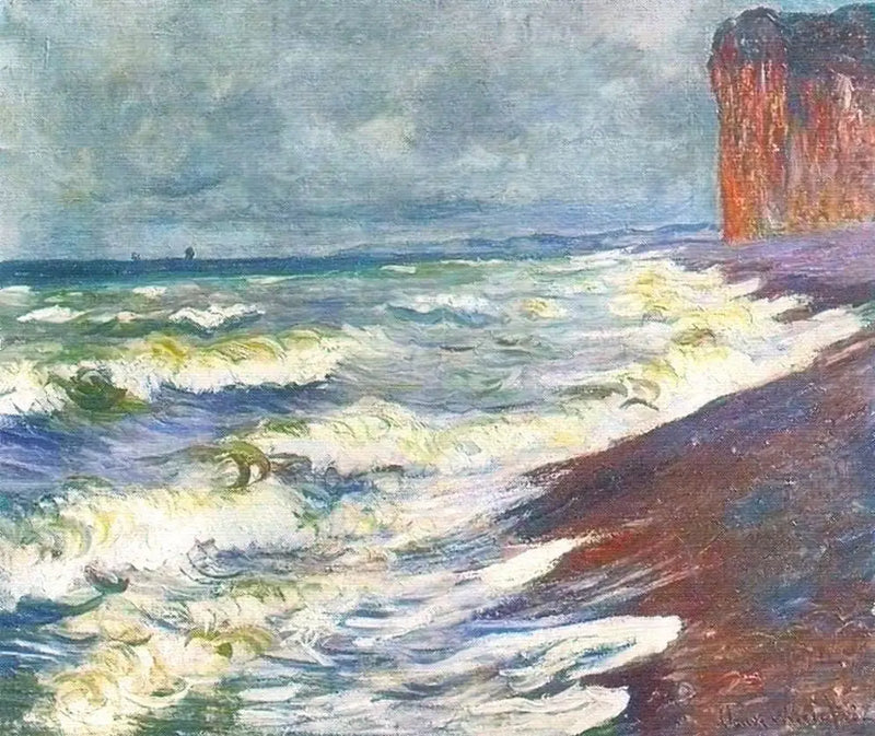 Rozbouřené moře v Pourville - Claude Monet