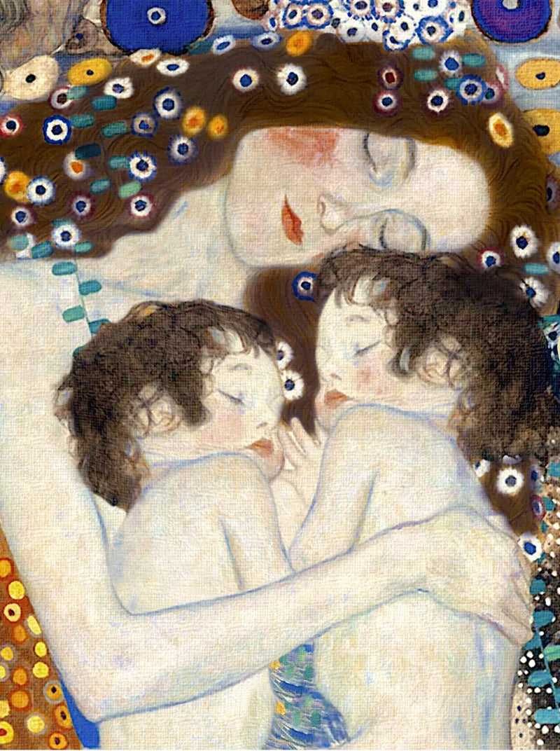 👩‍👧‍👦 Matka a děti – Světlá verze (Detail II z Tří věků ženy) – Gustav Klimt (1905)