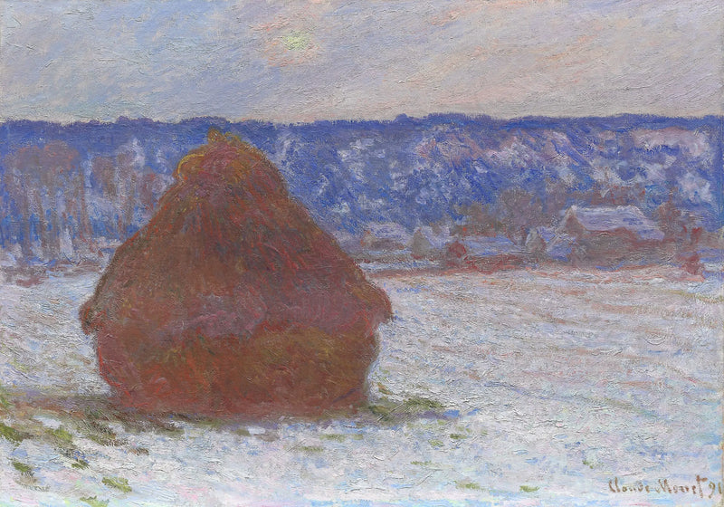 Mlýnské kameny, efekt sněhu - Claude Monet