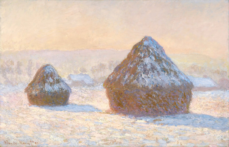 Kopce, efekt sněhu, ráno - Claude Monet