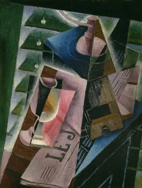 Mlýnek na kávu a sklenice - Juan Gris