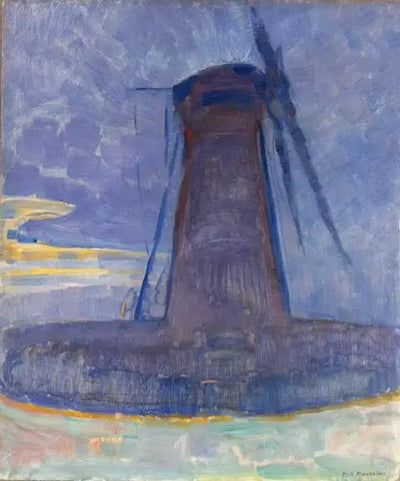 Reproduction du tableau « Moulin à Domburg - Piet Mondrian » par Alpha Reproduction en peinture à l’huile