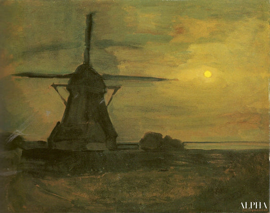 Moulin de l'est au clair de lune - Mondrian - Reproductions de tableaux et peintures haut de gamme