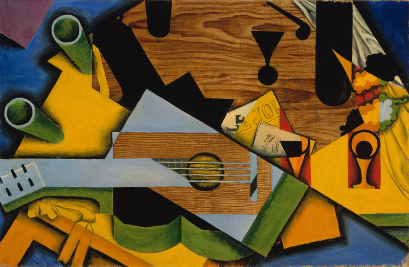 Přírodní scéna s kytarou - Juan Gris