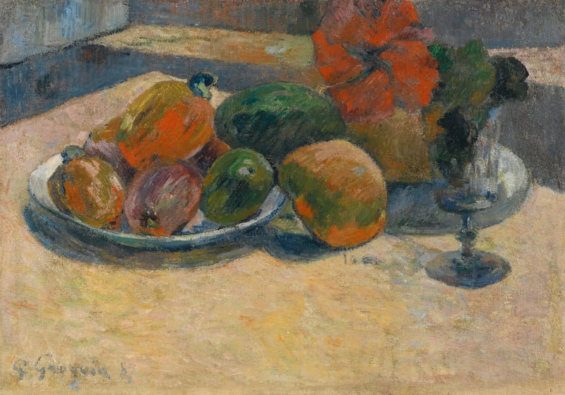 Zátiší s mangy a květem ibišku - Paul Gauguin