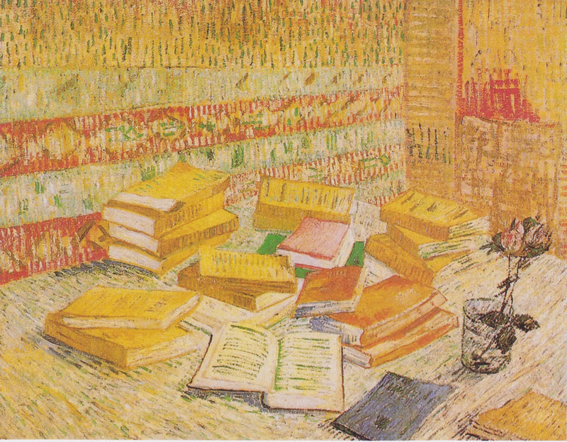 Zátiší s francouzskými romány a růží ve sklenici - Vincent van Gogh