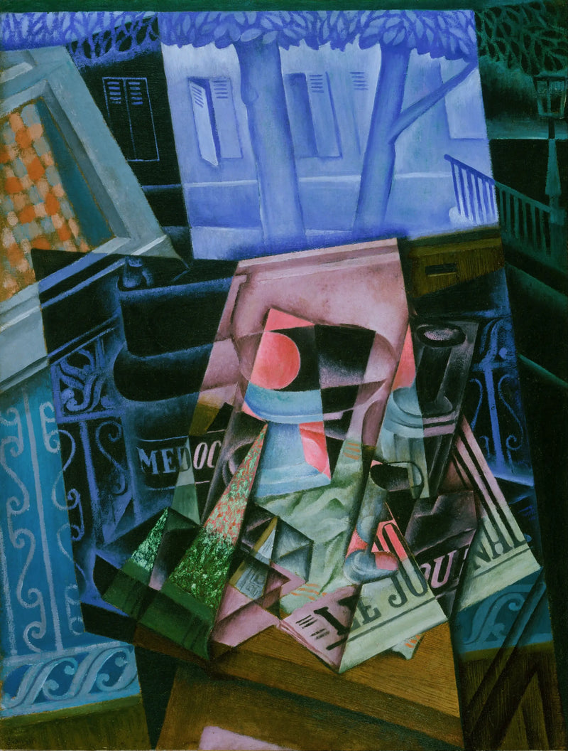Přírodní scéna před otevřeným oknem, place Ravignan - Juan Gris