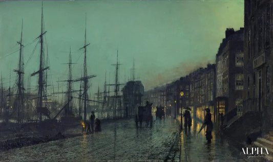 Navigation sur la Clyde - John atkinson grimshaw - Reproductions de tableaux et peintures haut de gamme