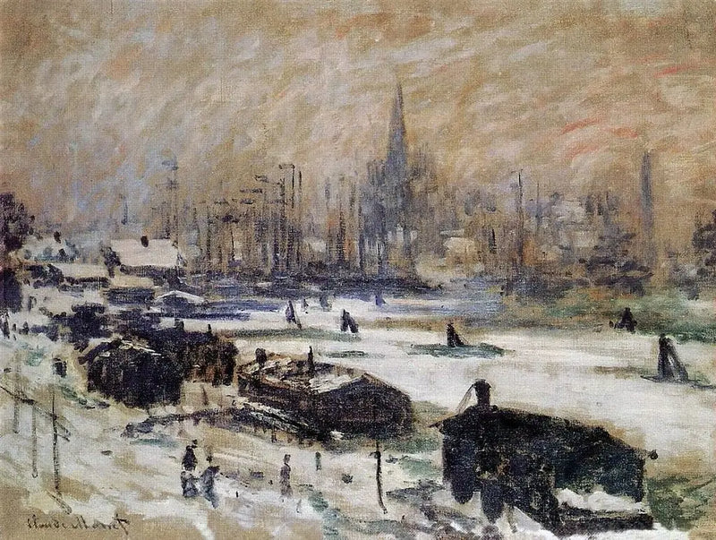 Sníh v Amsterdamu - Claude Monet