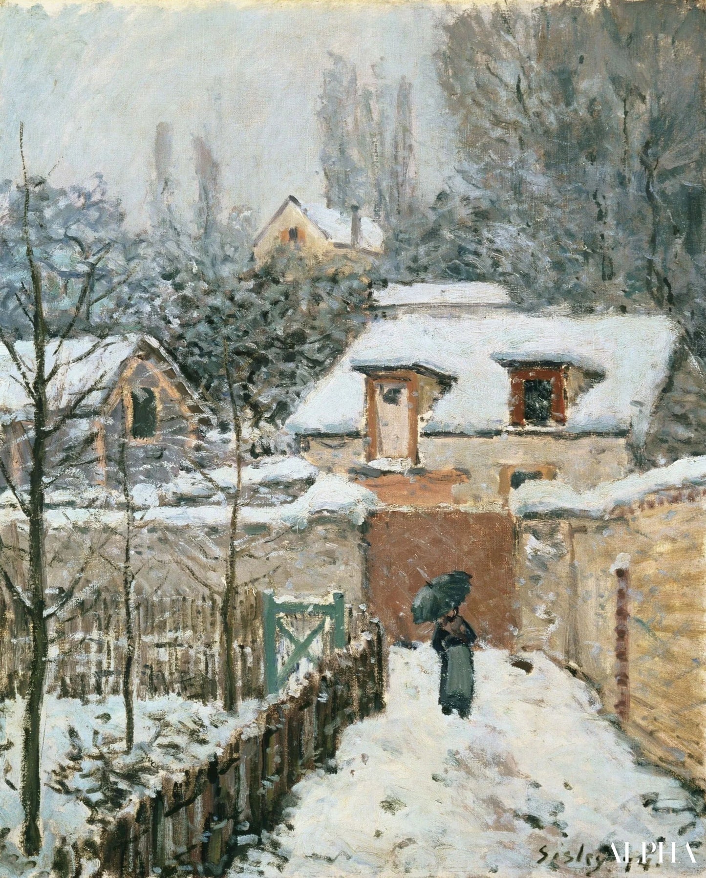 Reproduction du tableau « Neige à Louveciennes - Alfred Sisley » par Alpha Reproduction en peinture à l’huile