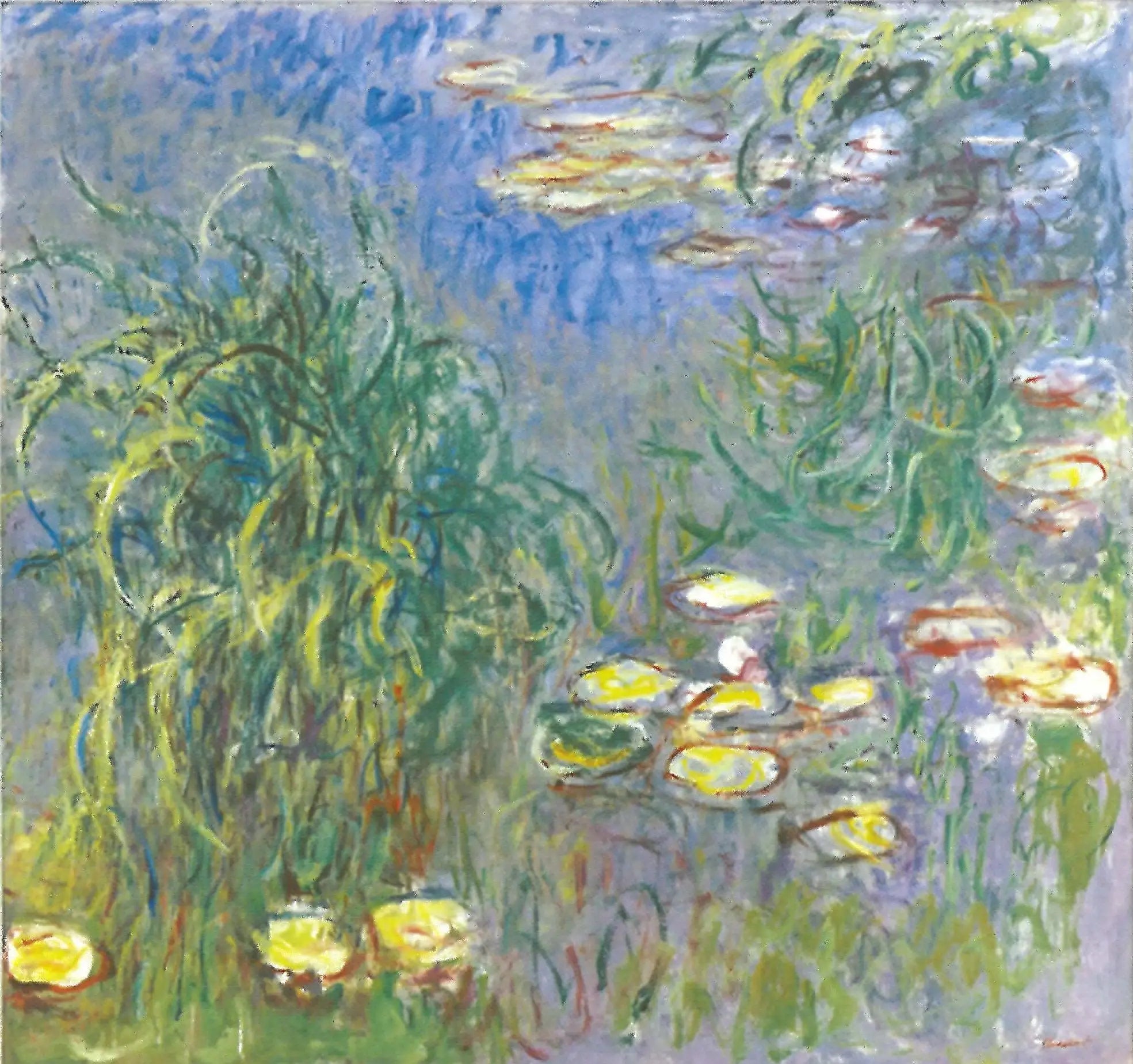 Reproduction du tableau « Nymphéas, bouquet d'herbes - Claude Monet » par Alpha Reproduction en peinture à l’huile