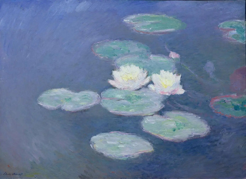 Lekníny, večerní efekt - Claude Monet