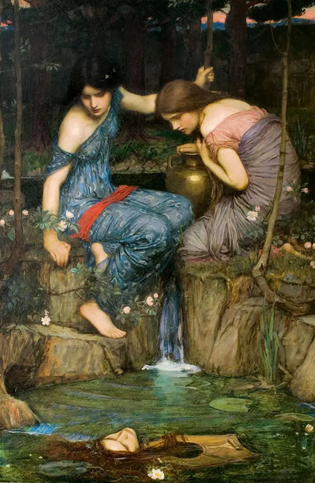 Nymfy nacházející hlavu Orfea - John William Waterhouse