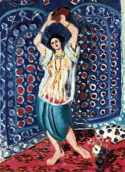 Odaliska s tamburínem (Harmonie v modré) - Henri Matisse