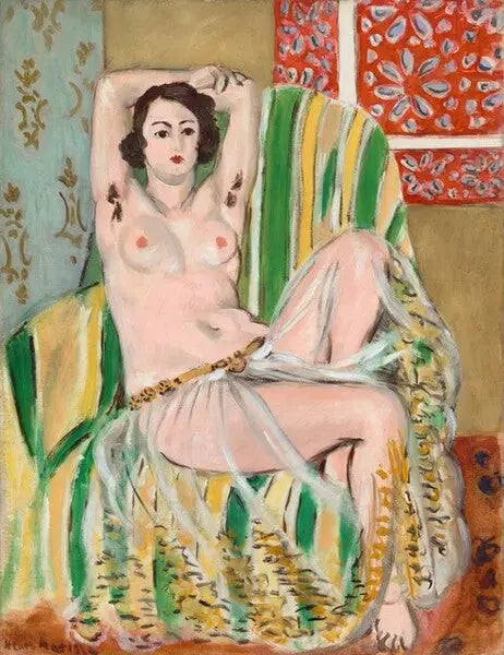 Reproduction du tableau « Odalisque aux bras levés - Henri Matisse » par Alpha Reproduction en peinture à l’huile