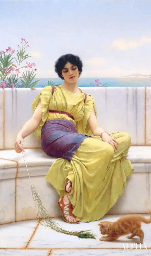 Oisiveté - John William Godward - Reproductions de tableaux et peintures haut de gamme