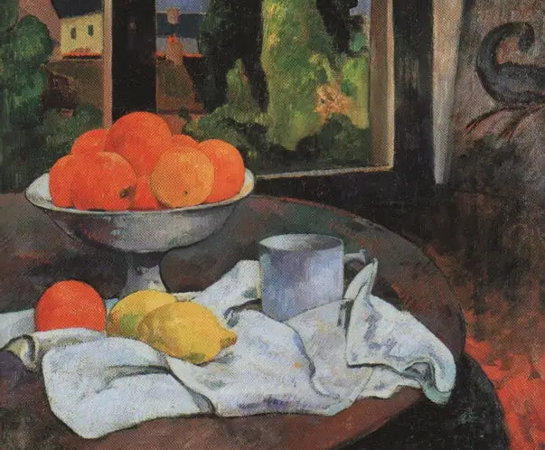 Pomeranče a citrony s výhledem na Pont-Aven - Paul Gauguin