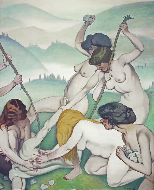 Orfeus rozčtvrcený Ménadami - Félix Vallotton